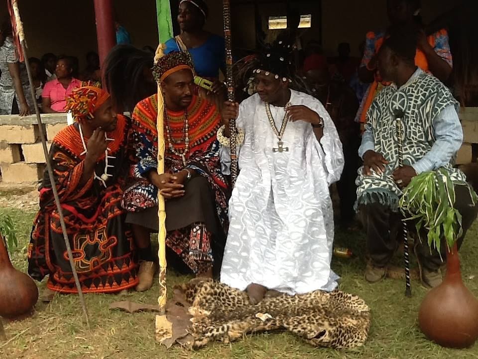 HRH Fon Fomuki Walters Ticha IX with notables of Guneku